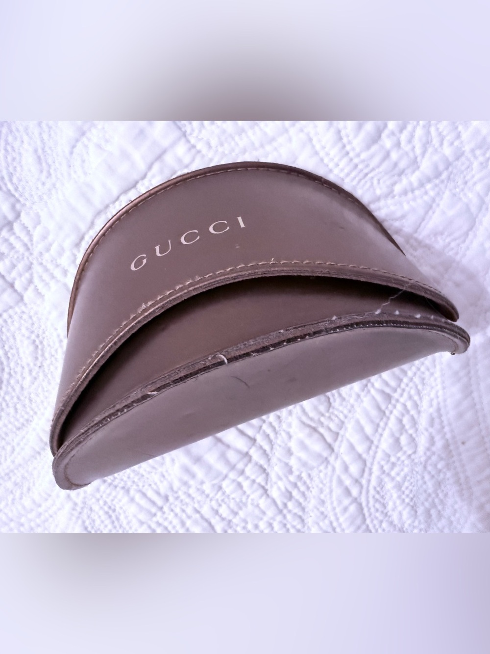 Gucci Chocolate Brown Leather Sunglass Case